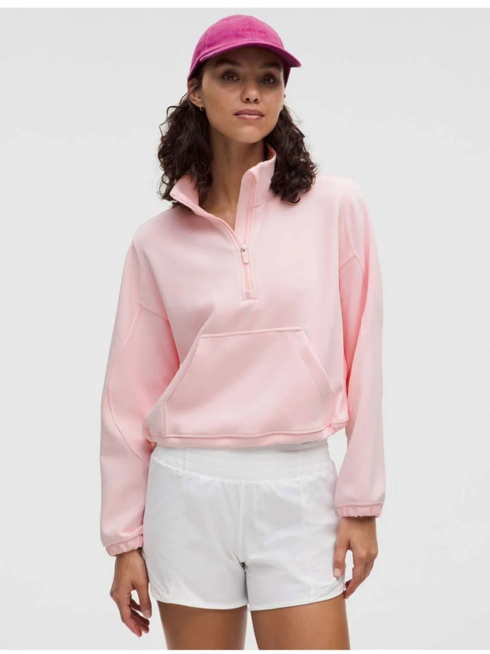 NWT Lululemon Brushed Softstreme Half Zip/  Strawberry Milkshake